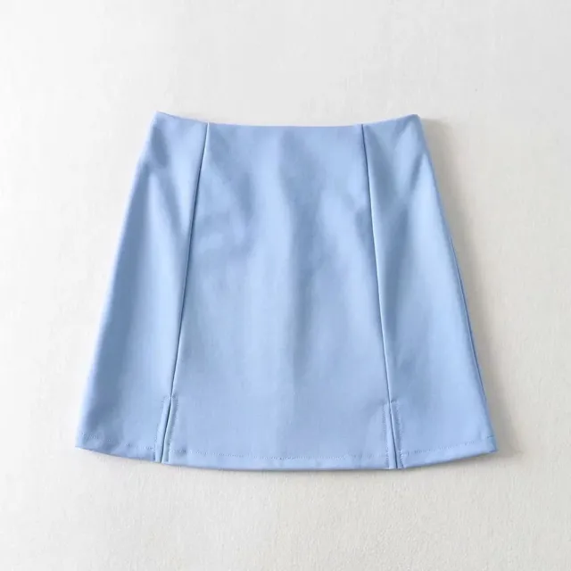 Girly Sense Of All match Bag Hip A line Skirt Blue - Shop at LoveMi
