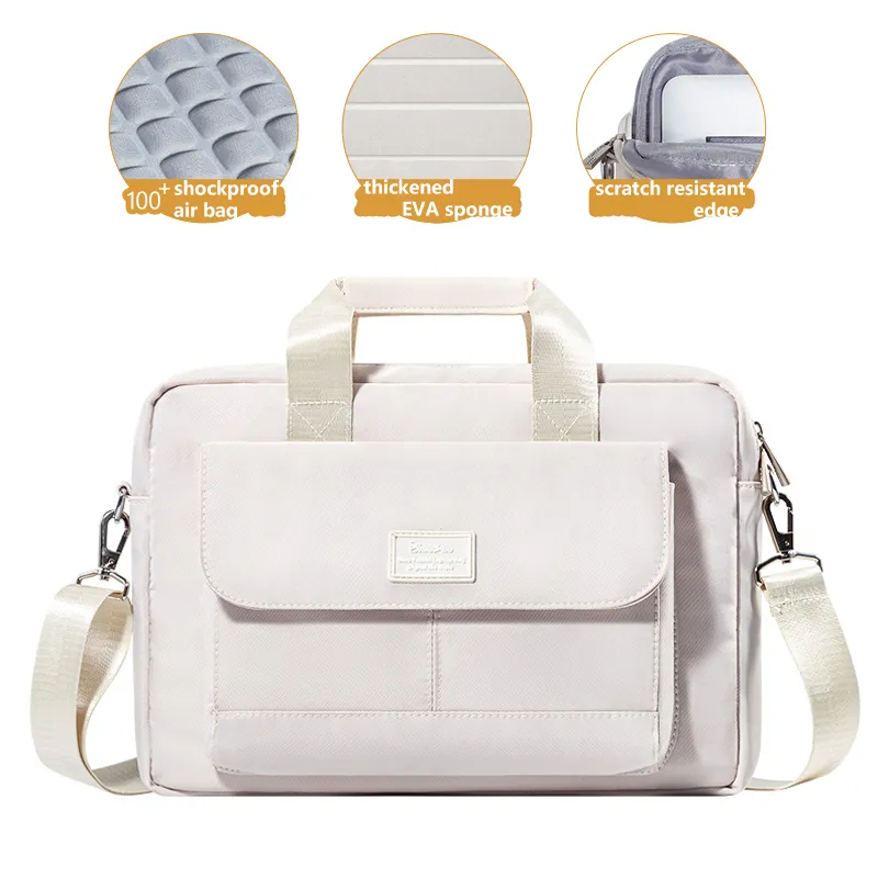 Simple And Creative Solid Color Laptop Bag - Khaki