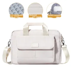 Simple And Creative Solid Color Laptop Bag - Khaki - View 1