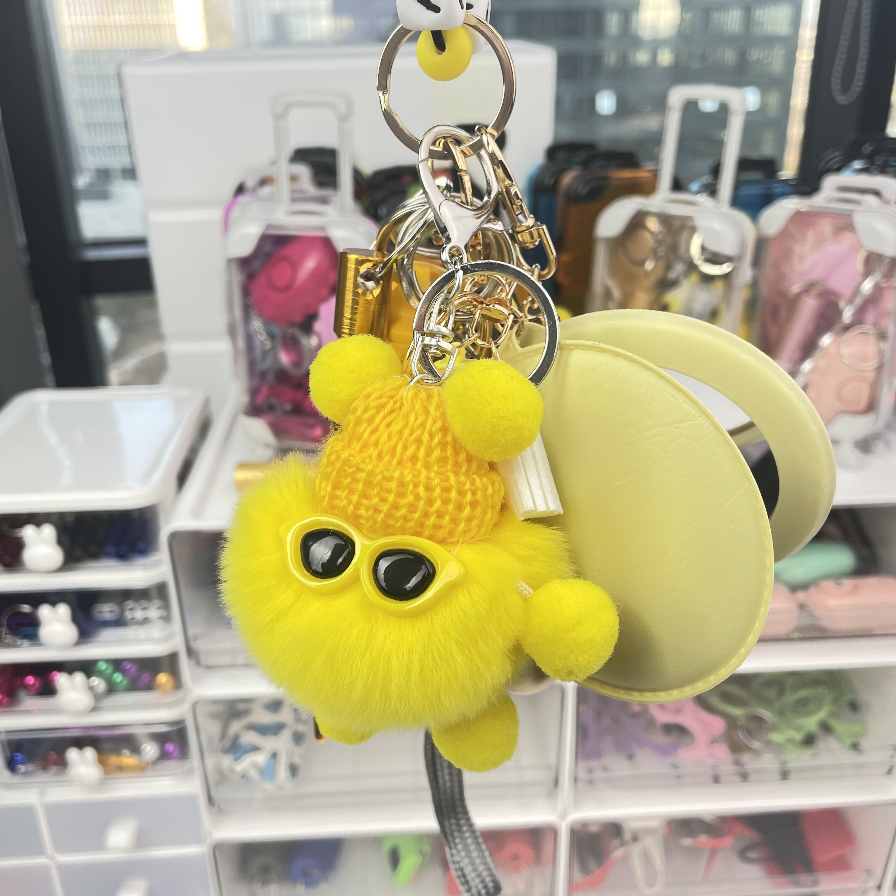 Hair Ball Lipstick Bag Bracelet Bracelet Key Chain Set