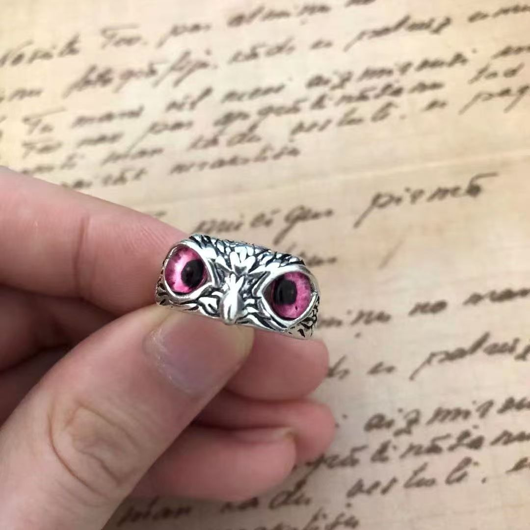 Vintage Owl Ring For Women Men, Creative Personality, Adjustable Open Ring