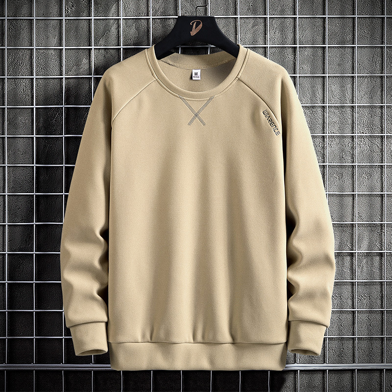 New Style Japanese Simple De Velvet Letter Embroidered Pullover Clothes