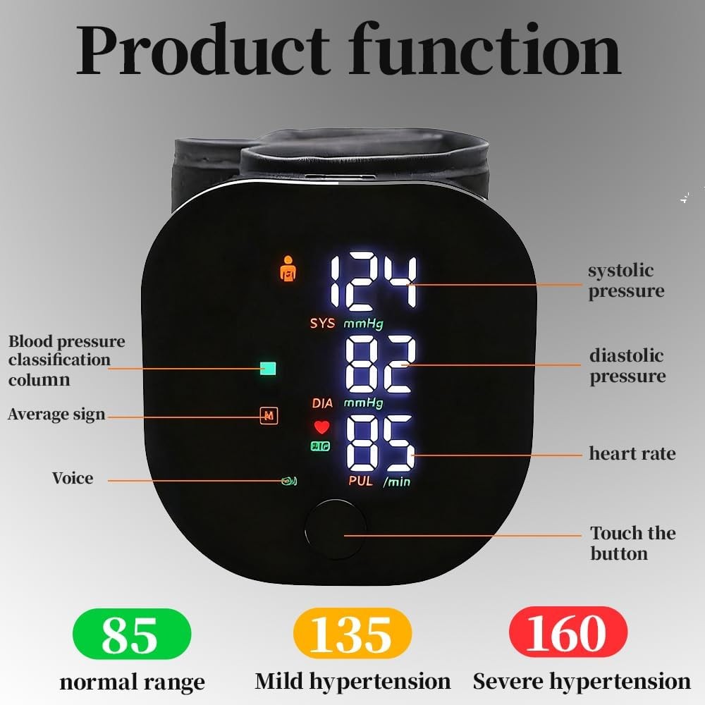 BP Monitor - Digital Blood Pressure Machine  Accurate Portable Health Monitor