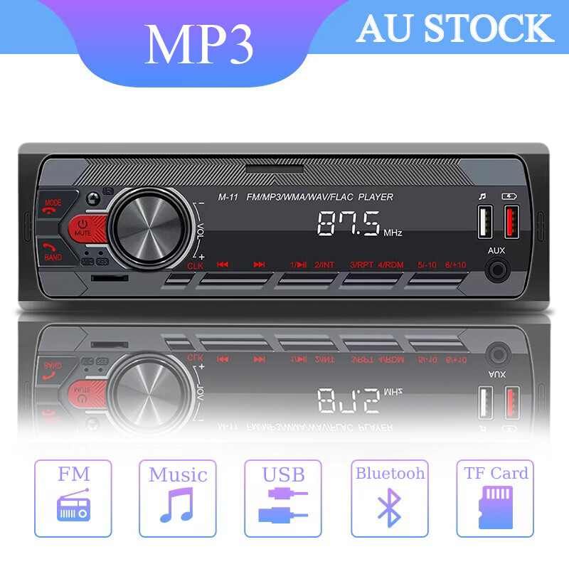 Single Din Car Stereo Radio Bluetooth MP3 Player In Dash Head Unit FM USB AUX SD 3