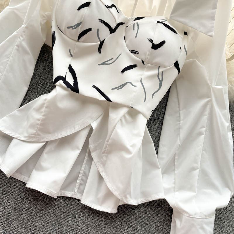 Women's Slim V-neck Wrap Chest Shirt