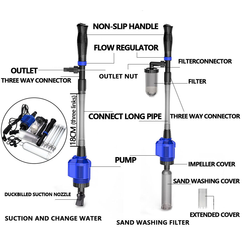 Pompe de nettoyage d'aquarium, pompe de changement de siphon, filtre à eau – Image 5