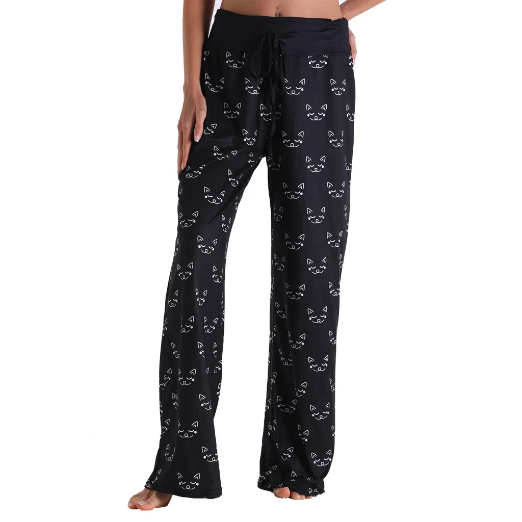 Women's Casual Trousers Loose Lace Camouflage Print - 14Style-Xl