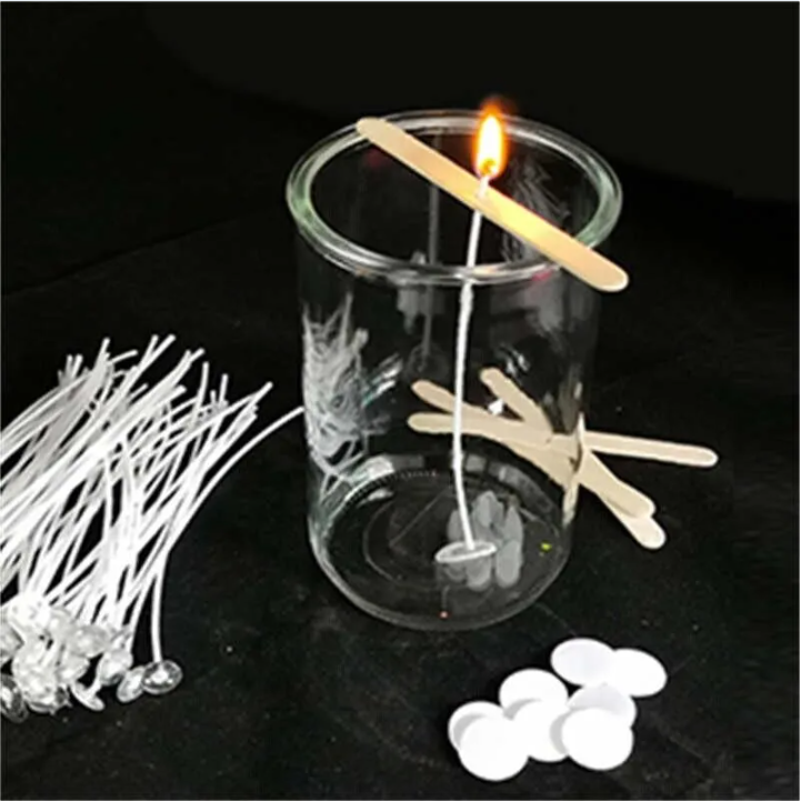 Pre-Tabbed Cotton Candle Wicks – 100-Pack of 6-Inch Natural Cotton Cores for DIY Candle Making and Crafting