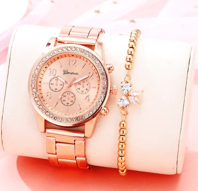 Diamond bracelet watch stainless steel belt Geneva