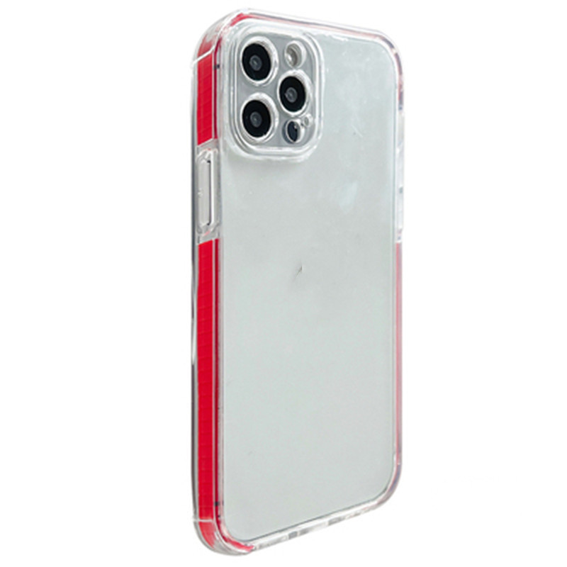 Coque de téléphone transparente épaissie à bord bicolore avec protection antichoc – violette – iPhone 6P/6SP