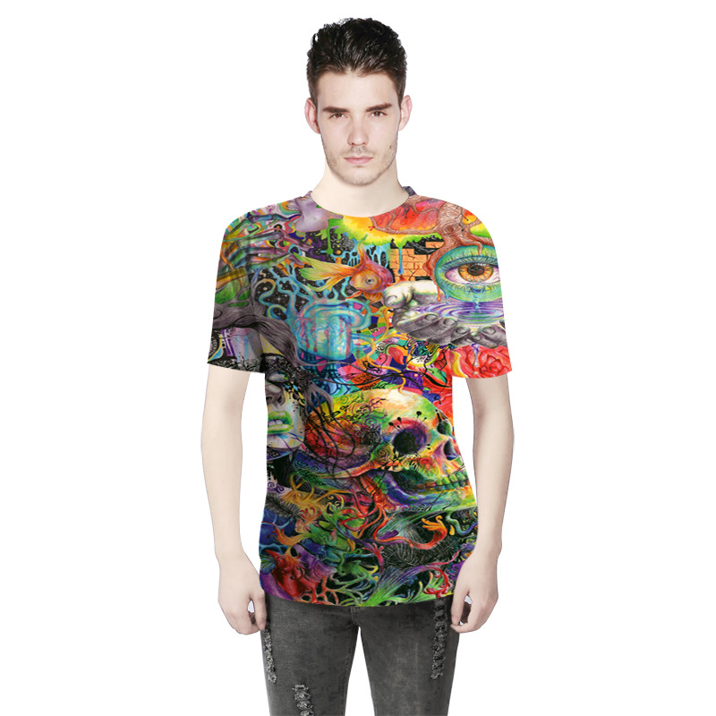 Title 4, Heren casual T-shirt met digitale print en kort...