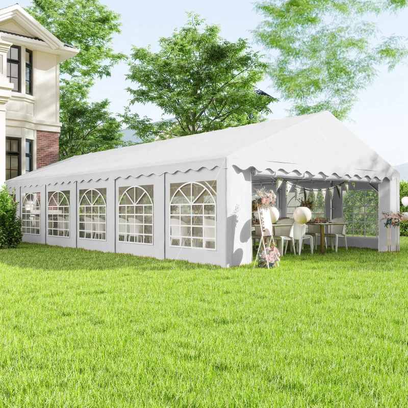 Party Tent, Outdoor Canopy Tent With Removable Sidewalls, 12 Windows For Parties, Wedding, Events, BBQ, WhiteMultiple Packages Shipped. Please Pay Attention To The Dimensions And Weight In The Details 10