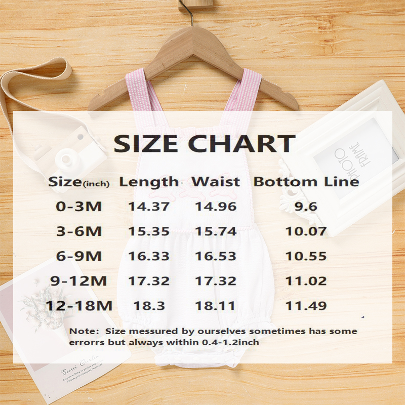 Baby Sweet Bunny Romper, Ruffle Trim Onesie With Adjustable Straps & Snap Closure