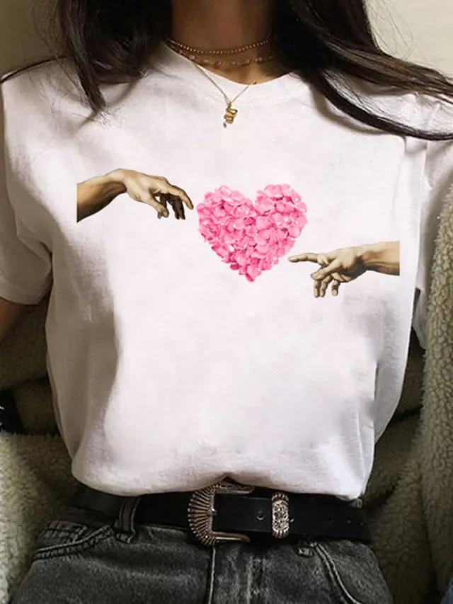 European And American Alphabet Print Short sleeved T shirt 25Style - Shop at LoveMi