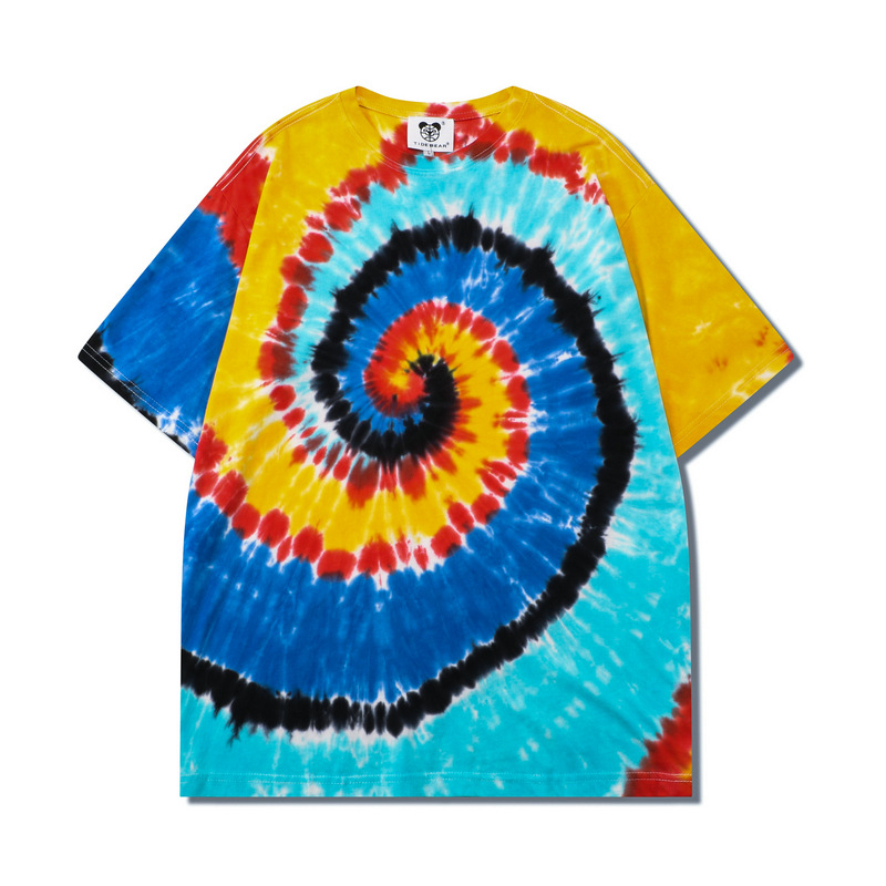 Hip Hop T-Shirt Striped Swirl Half Sleeves