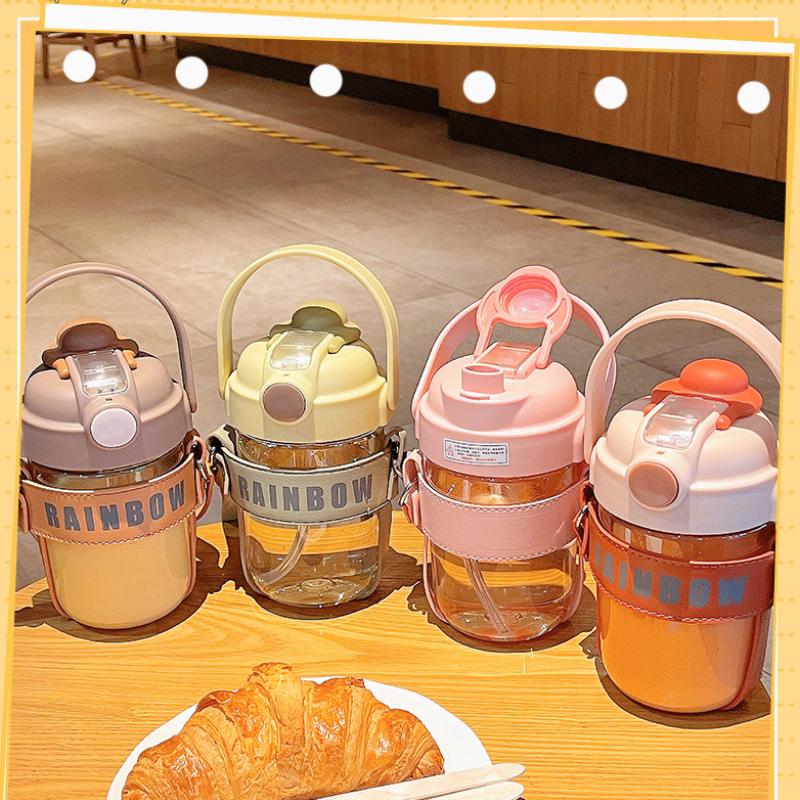 Girls Large Capacity Portable Double Drinking Plastic Water Cup