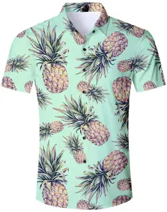 Men's Casual Shirts 3D Hawaiian Tropical Fashion - Green - View 1