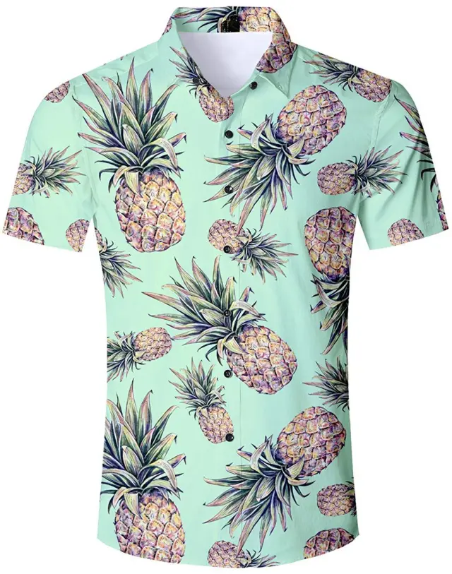 Men's Casual Shirts 3D Hawaiian Tropical Fashion Green - Shop at LoveMi