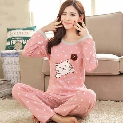 Title 2, Long sleeve pajamas for women in autumn and win...