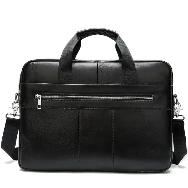 Leather Retro Casual Briefcase Light Business Black - Shop at LoveMi