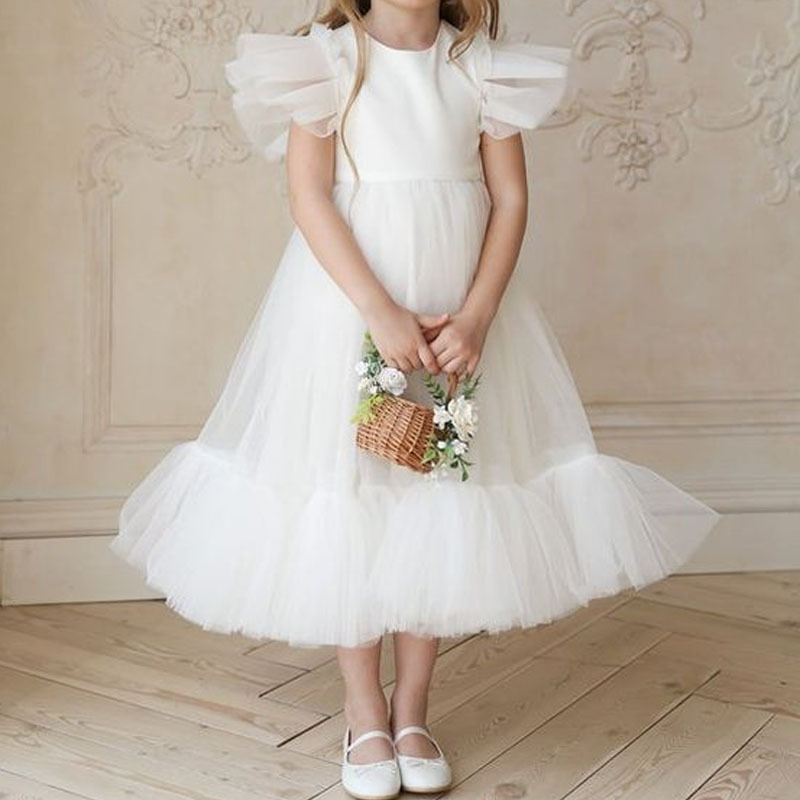Girls' Birthday Princess Dress With Fluffy Yarn