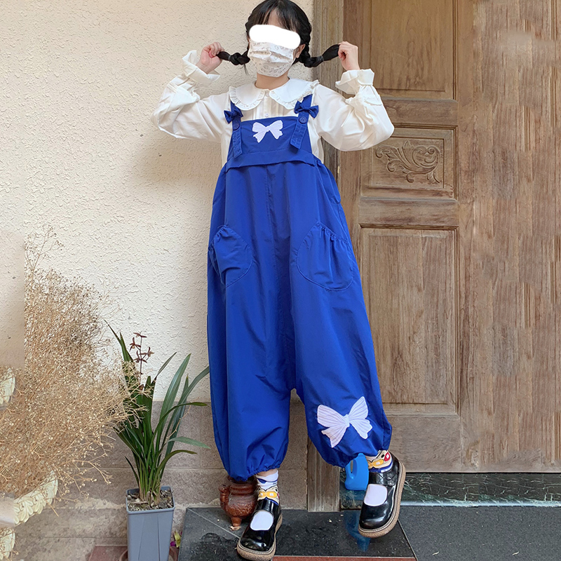 Women's Bow Radish Bud Loose Bib Pants