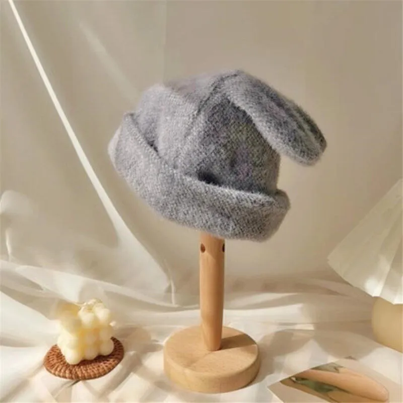 Winter Girl Cute Cold Protection Warm Beret - Grey