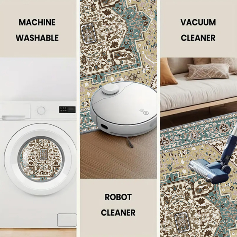 Retro Persian Style Art Carpet Light Luxury Living Room Aesthetic Anchor Point With Complex Patterns Freeze Space Advanced Feeling 5x7ft Cashmere-like Washed Bottom 7