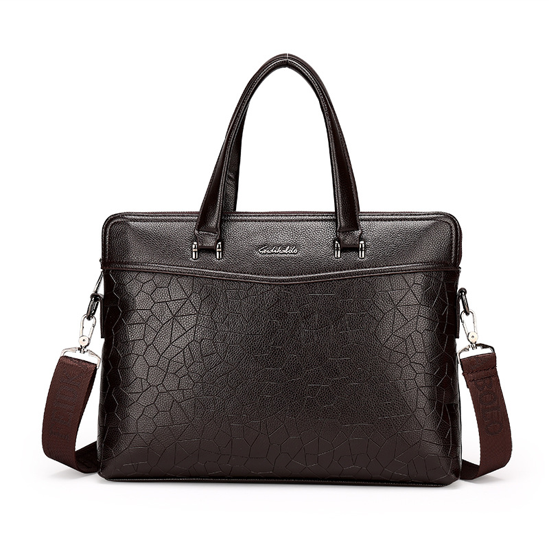 Leather Men's Business Portable Document Computer Shoulder Messenger Bag — foto 8