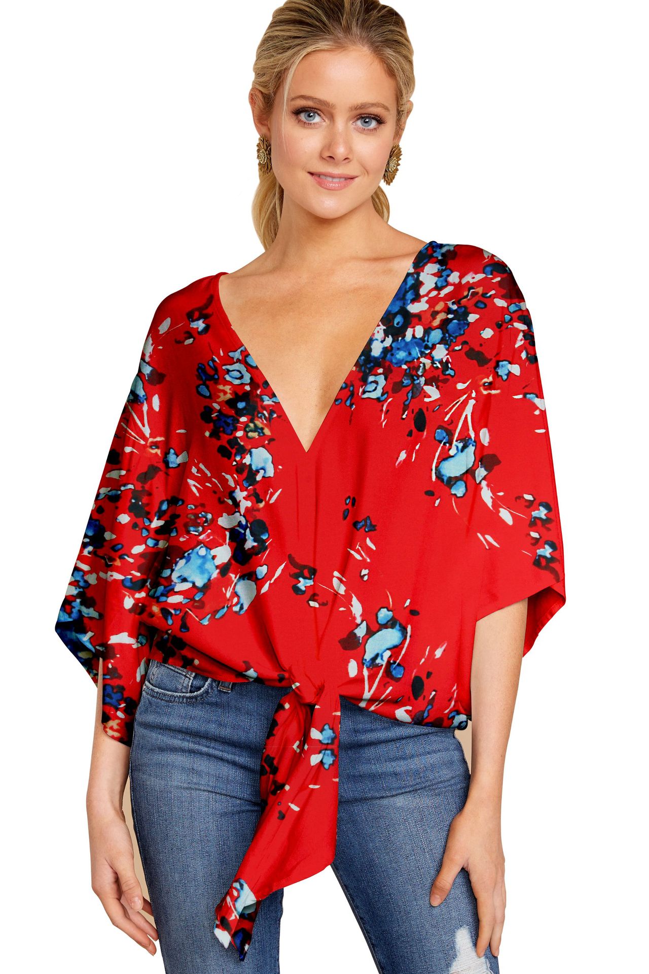 Damen Bluse mit Leoparden-Print