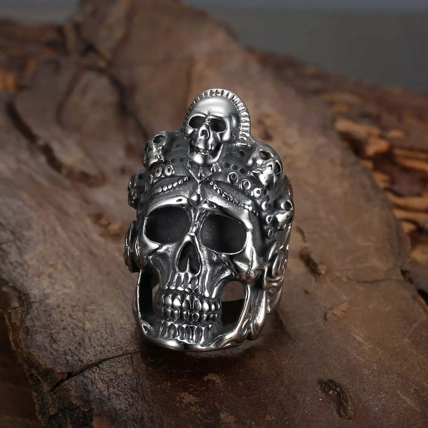 Northern Ghost Army Titanium Steel Men's Skull Ring
