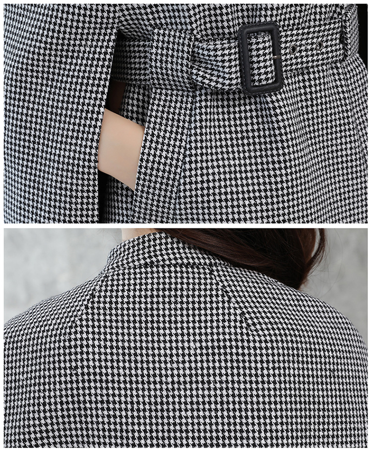 Design Wool Cape Lace-up Collar Coat