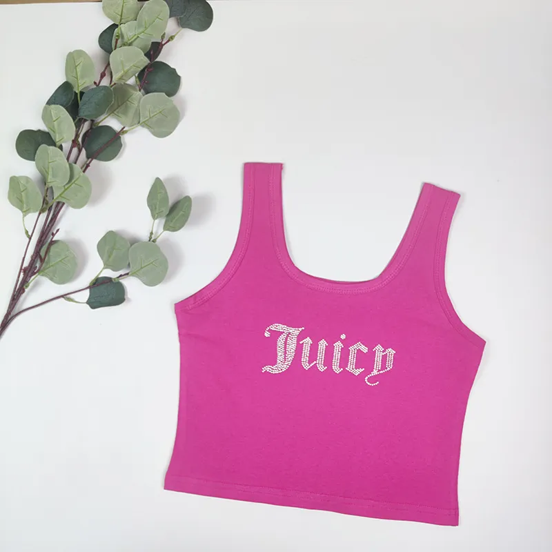 Hot Diamond Print Short Outwear Sleeveless Top - Rose Red