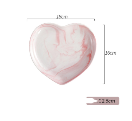 7inch pink heart plate