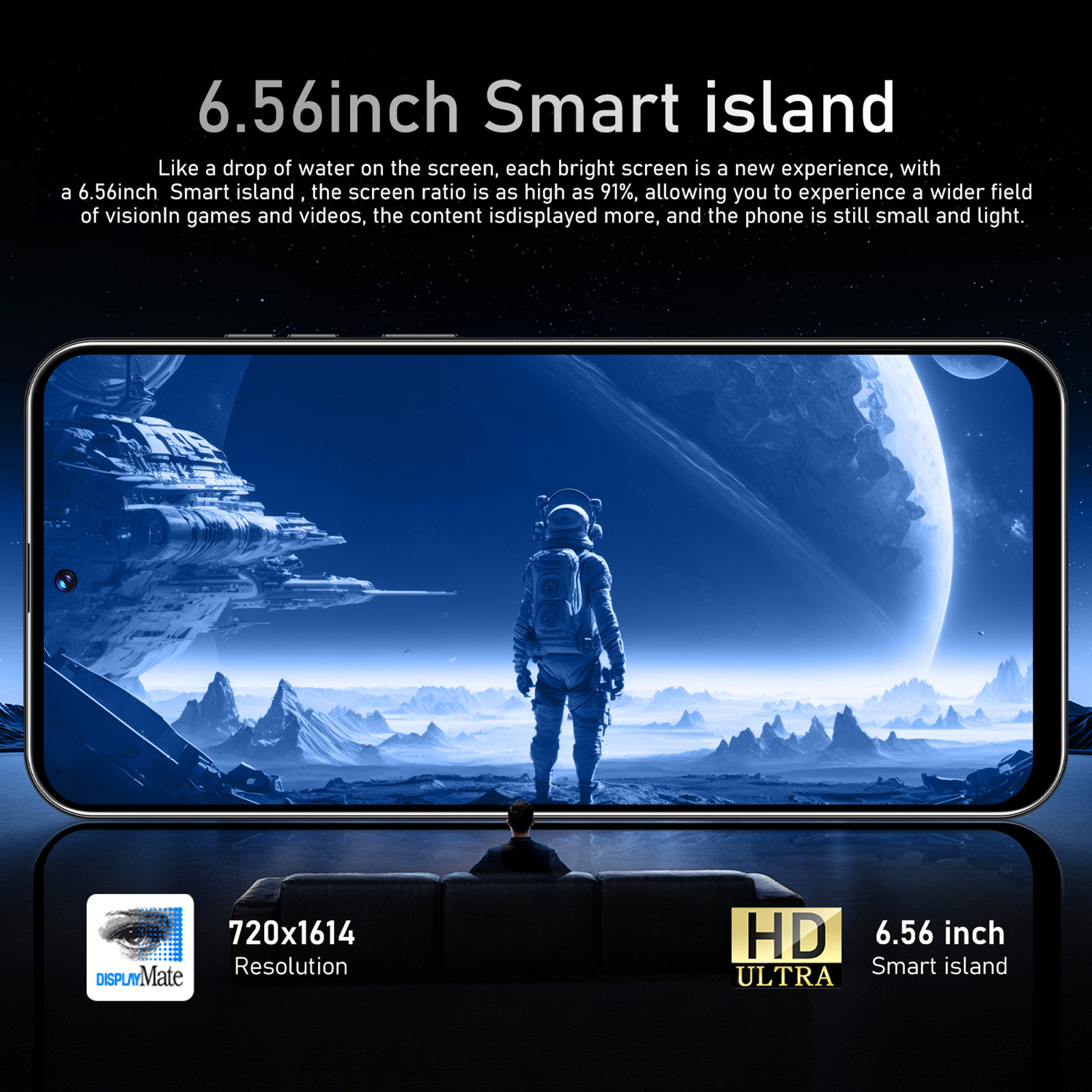 30 Pro Unlocked Phones, 6GB 128GB Smartphone, 6.5inch HD Screen Cell Phone, Android 14.0, 6800mAh Large Battery Mobile Phone, Dual SIM, Face ID, GPS