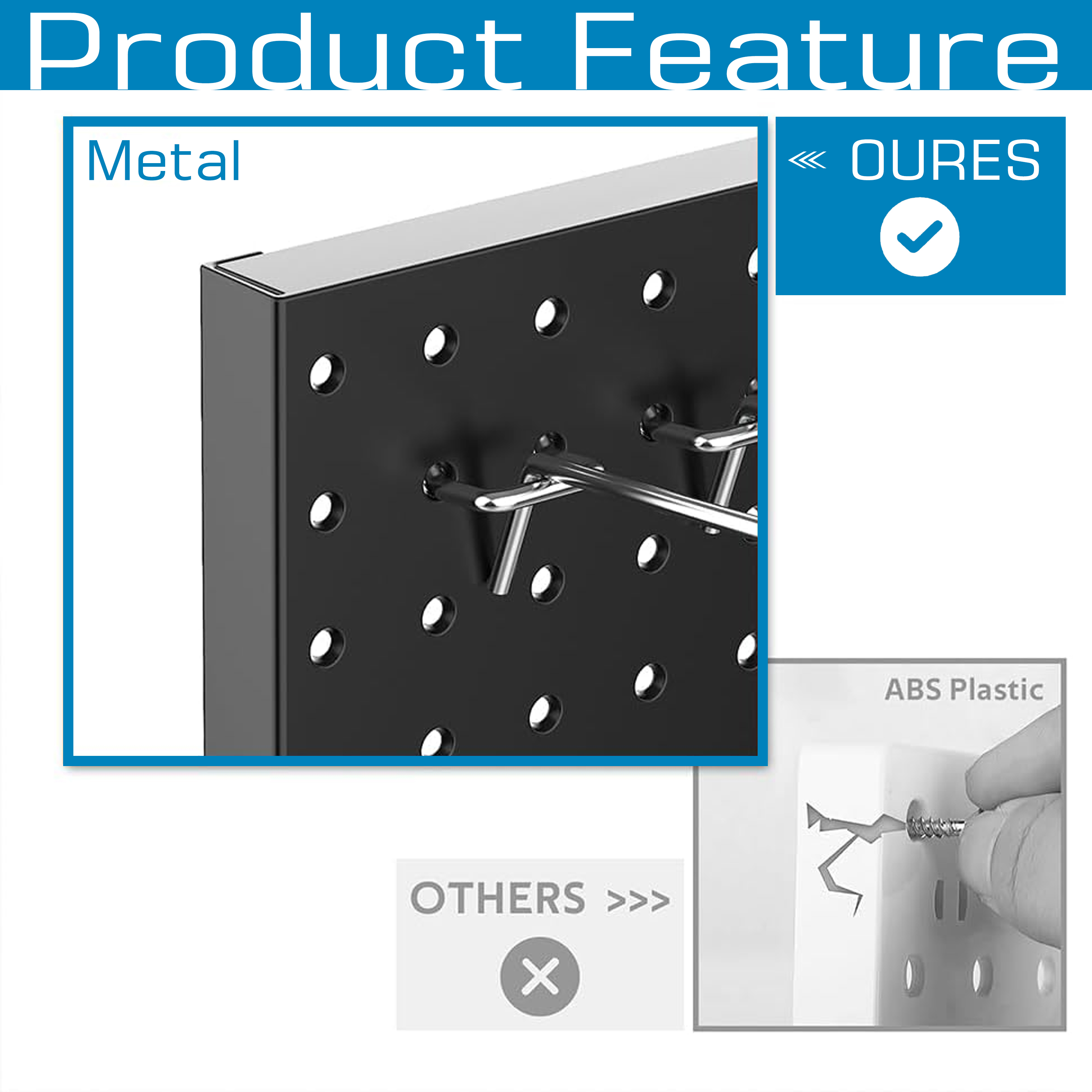 278-Piece Pegboard Organizer Kit, Wall-Mounted Tool Storage Kit, Ideal For Workshops, Garages, Warehouses, And More