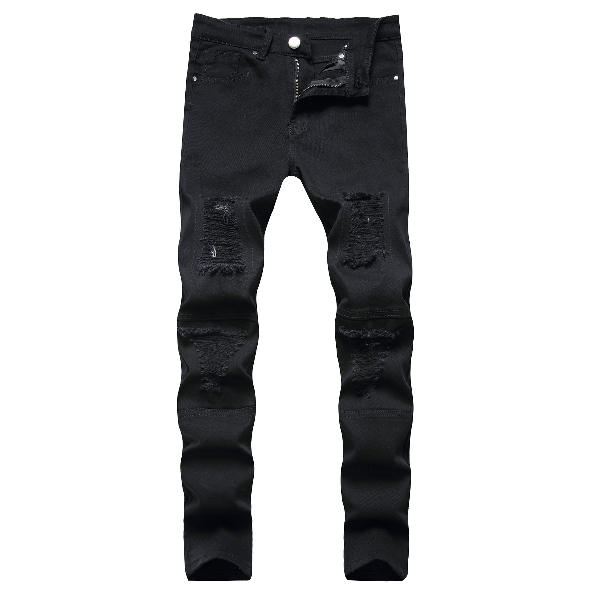 European And American Slim Straight Zipper Pleated Men
