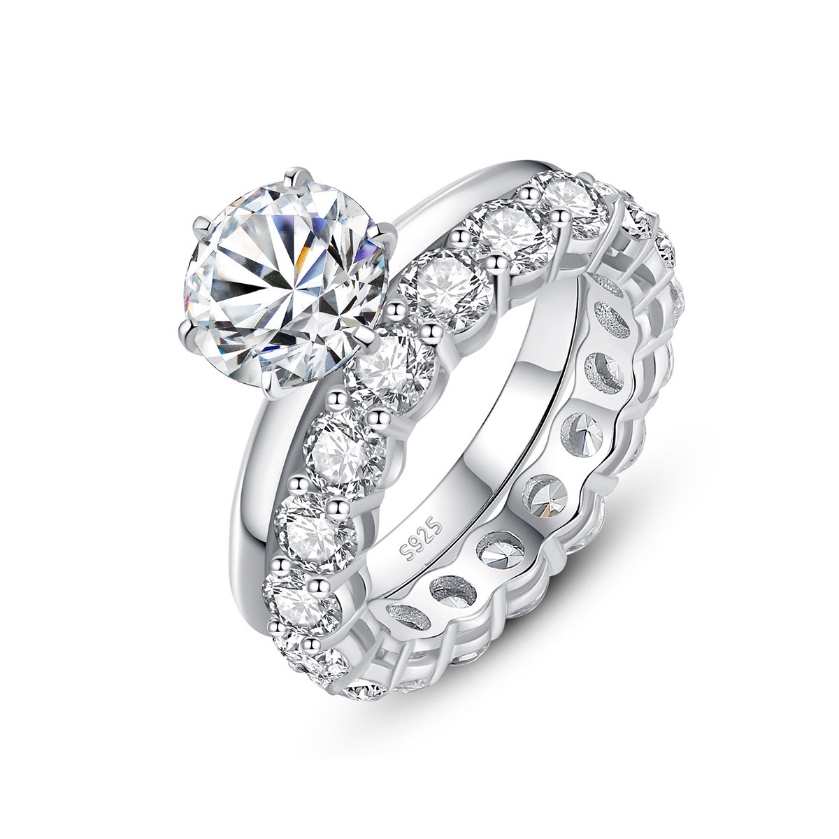 Fashion S925 Silver Female Moissanite Ring