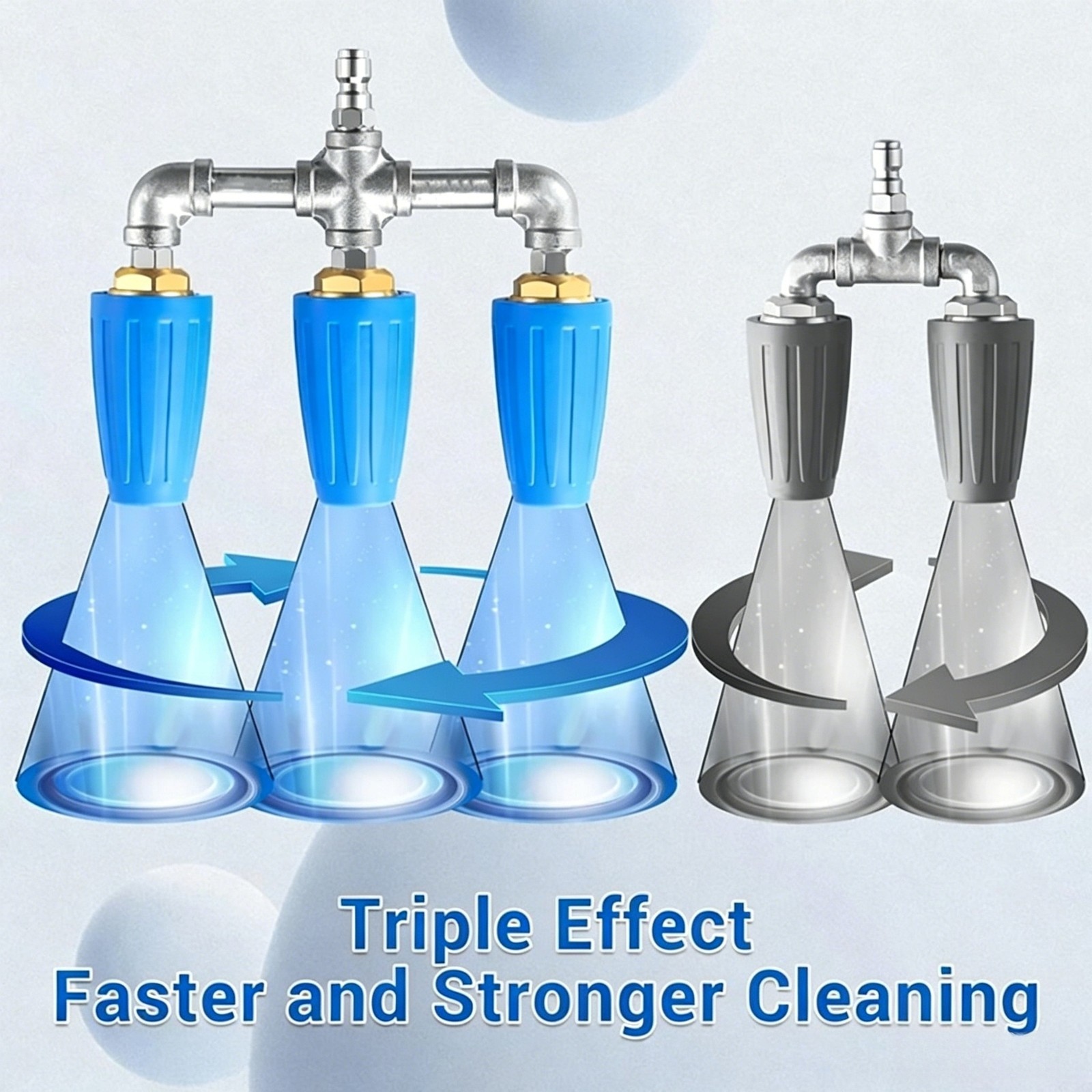 5000 PSI Pressure Washer Tip Triple Turbo Rotating Nozzle 14 Quick Connect — image 9