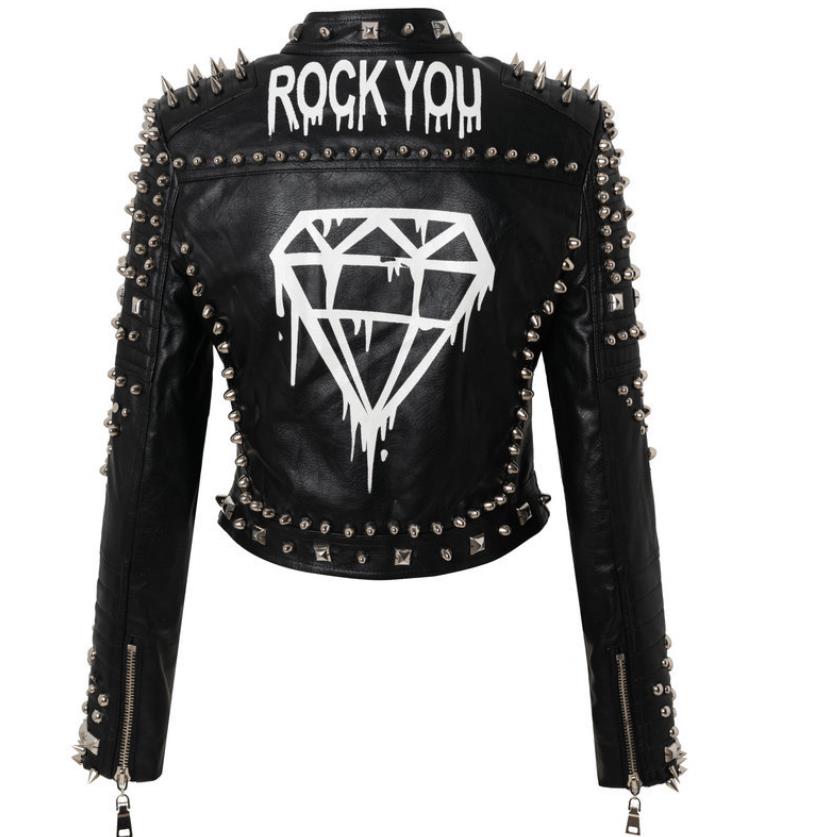 Women's Colorblock Street Trend Cropped Leather Jacket