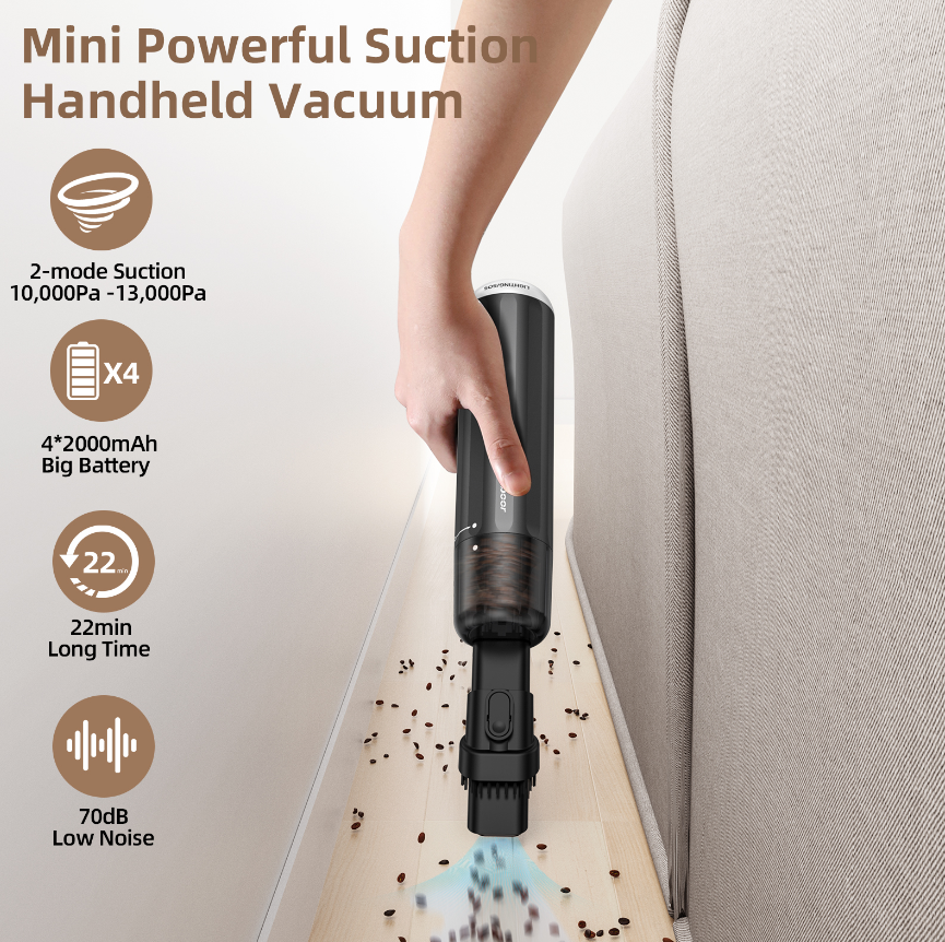 CHUBOOR P16 Suction & Blowing Vacuum Cleaner HEPA Filter, Car Vacuum Cleaner With 15000PA Strong Suction, 8000mAh Battery, Working Time 20-25 Minutes. Comes With 6 Nozzles And 1 Extra HEPA Filter As G