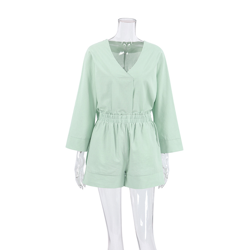 Title 4, Groene pure katoenen tweedelige pyjama set, mod...