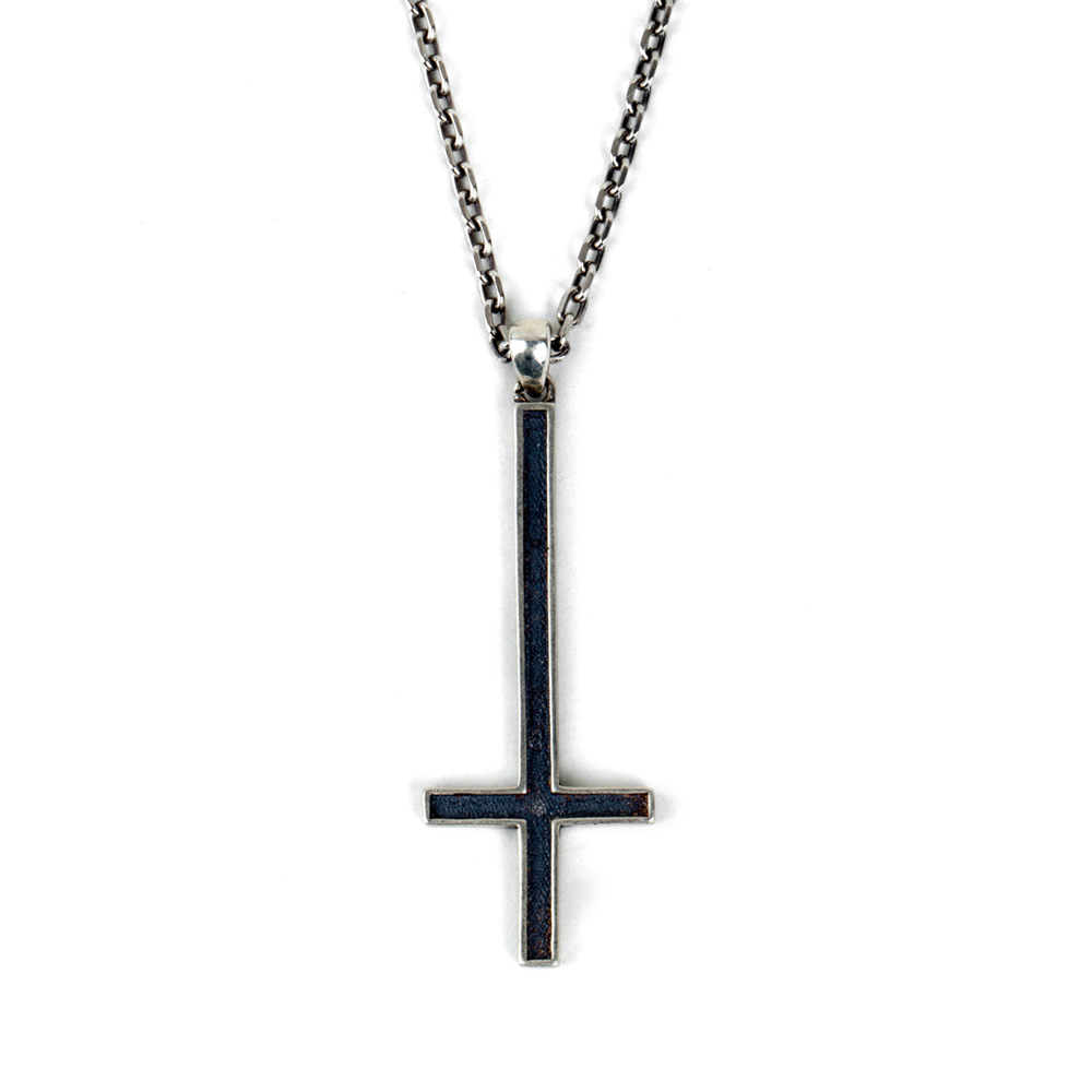 Sterling Silver Inverted Cross Gothic Punk Pendant