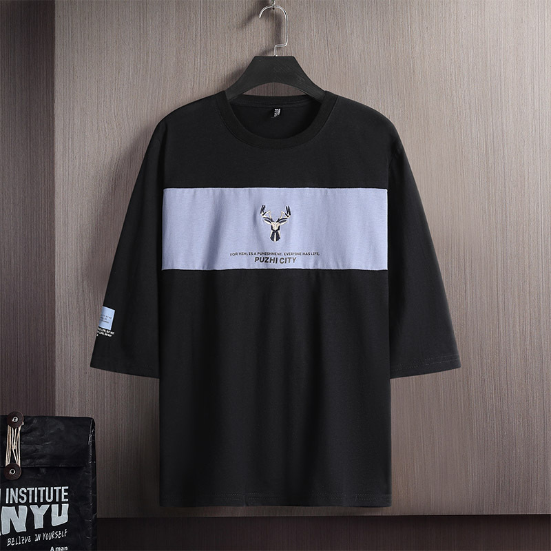 Short-sleeved Men's T-shirt Summer Compassionate Five-point Sleeve 7-seven Points