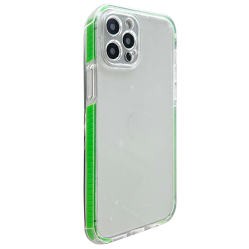 Coque de téléphone transparente épaissie à bord bicolore avec protection antichoc – violette – iPhone 6P/6SP