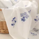 Blue Flowers On White