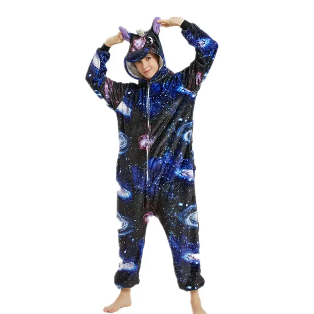 Cartoon Animal One piece Pajamas For Adults Blue - Shop at LoveMi