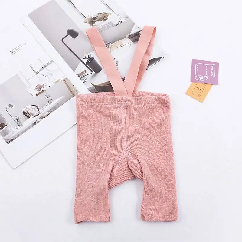Baby High Waist Bib Shorts Skinny Suspenders