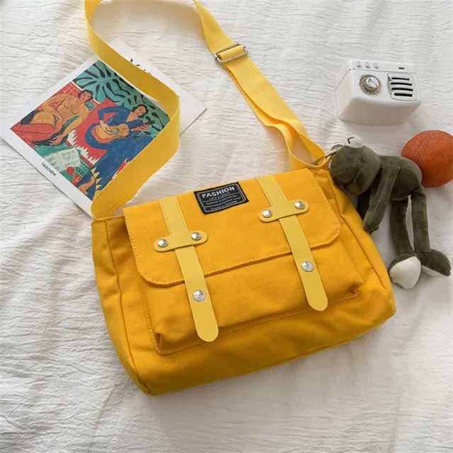 All match Student Messenger Bag Tooling Style One shoulder Backpack Trend Yellow - Shop at LoveMi