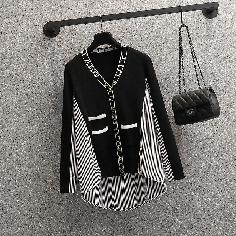 Fashion Stitching Irregular Contrast Shirt